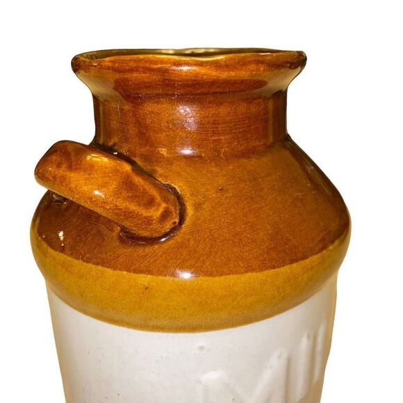 Vintage Ceramic Brown and White Decorative Milk Jug - Picture 4 of 11